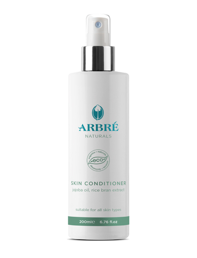 Arbre Naturals skin conditioner bottle on a white background