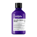 A 300 ml bottle of L'Oréal Professionnel Paris Keratin Alpha Sleek Professional Shampoo, featuring a vibrant purple bottle and a black cap on a white background.