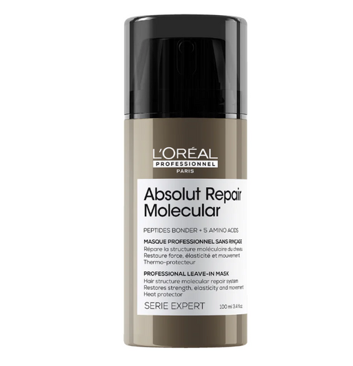 L'Oreal Absolut Repair Molecular hair mask bottle on a white background