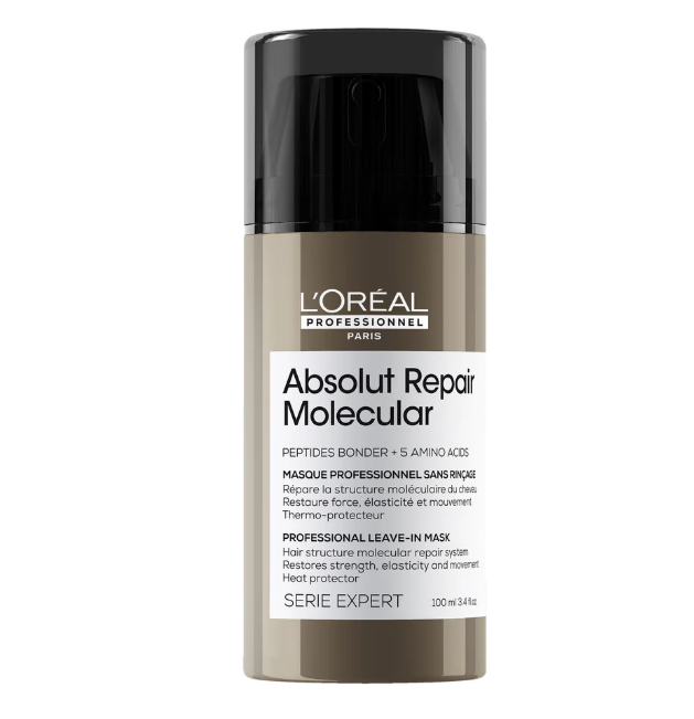 L'Oreal Absolut Repair Molecular hair mask bottle on a white background