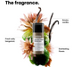 L'Oreal absolut repair molecular bottle with flowers and text describing fragrance notes on a white background