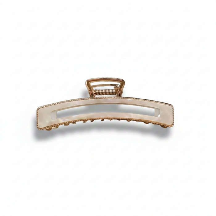 Large Metal Claw Clip Beige