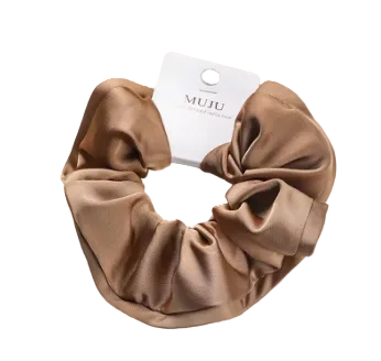 MUJU - Satin Scrunchie 12cm Coffee