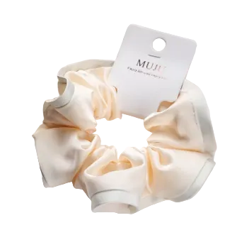 MUJU - Satin Scrunchie 12cm Ivory