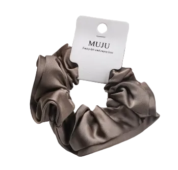 MUJU - Satin Scrunchie 12cm Taupe