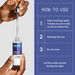 Nioxin hair serum bottle with dropper and usage instructions on a blue background
