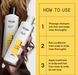 Nioxin shampoo and conditioner bottles with usage instructions on a yellow background