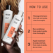 Nioxin hair care products with usage instructions on an orange background